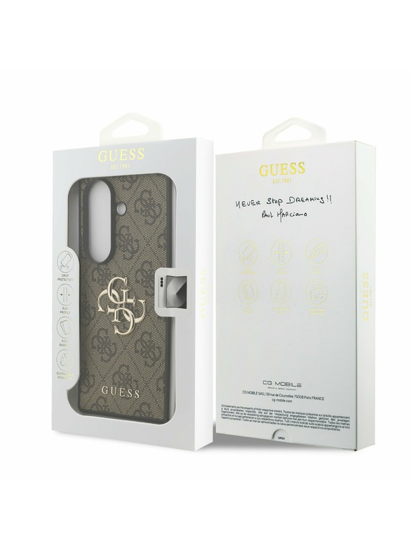 Guess Guess PU 4G Metal Logo Stražnji Zaštitni Poklopac za Samsung Galaxy Z Fold 7 Smeđa