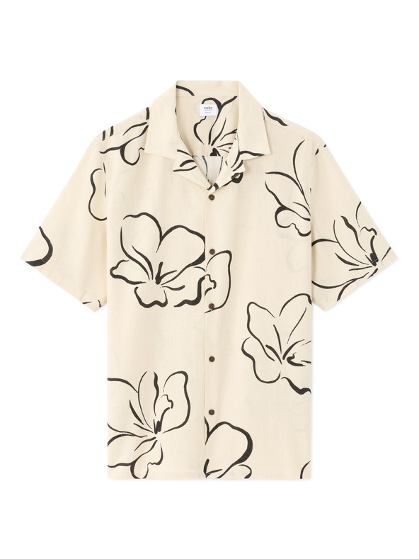 Celio Lnena košulja Naflori s kratkim rukavom