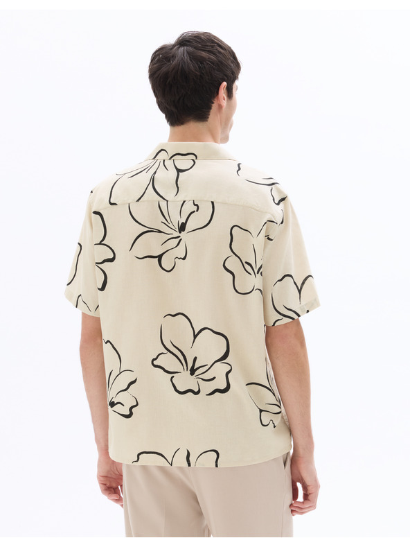 Celio Lnena košulja Naflori s kratkim rukavom