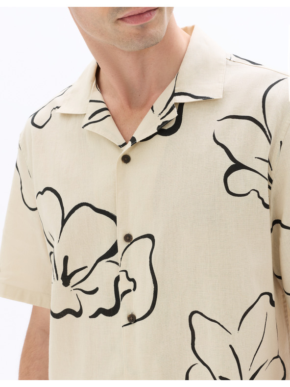 Celio Lnena košulja Naflori s kratkim rukavom