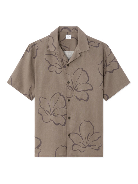 Celio Lnena košulja Naflori s kratkim rukavom