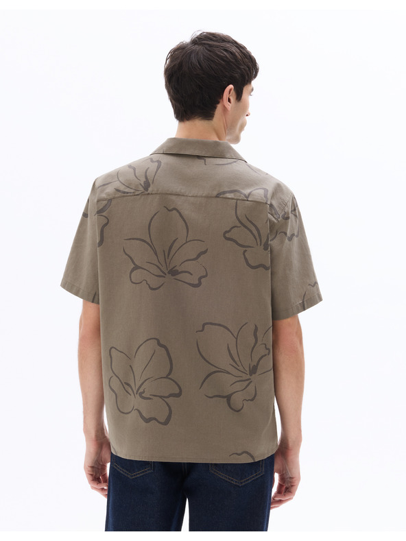 Celio Lnena košulja Naflori s kratkim rukavom