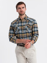 Ombre Clothing Ombre Clothing Muška narančasto siva flanelska majica
