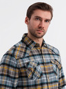 Ombre Clothing Ombre Clothing Muška narančasto siva flanelska majica