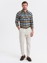 Ombre Clothing Ombre Clothing Muška narančasto siva flanelska majica