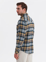 Ombre Clothing Ombre Clothing Muška narančasto siva flanelska majica