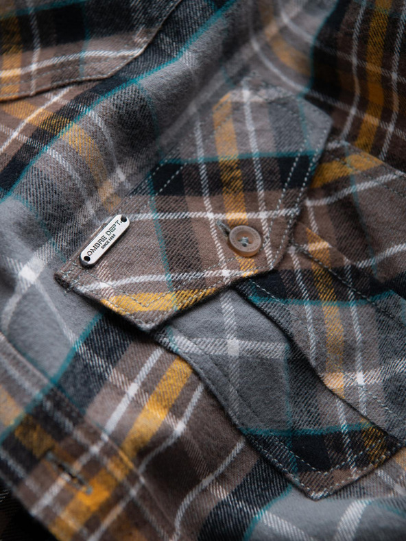 Ombre Clothing Ombre Clothing Muška narančasto siva flanelska majica