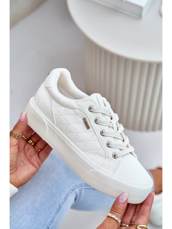 BIG STAR SHOES Ženski tenisici na platformi topli Big Star – bijeli