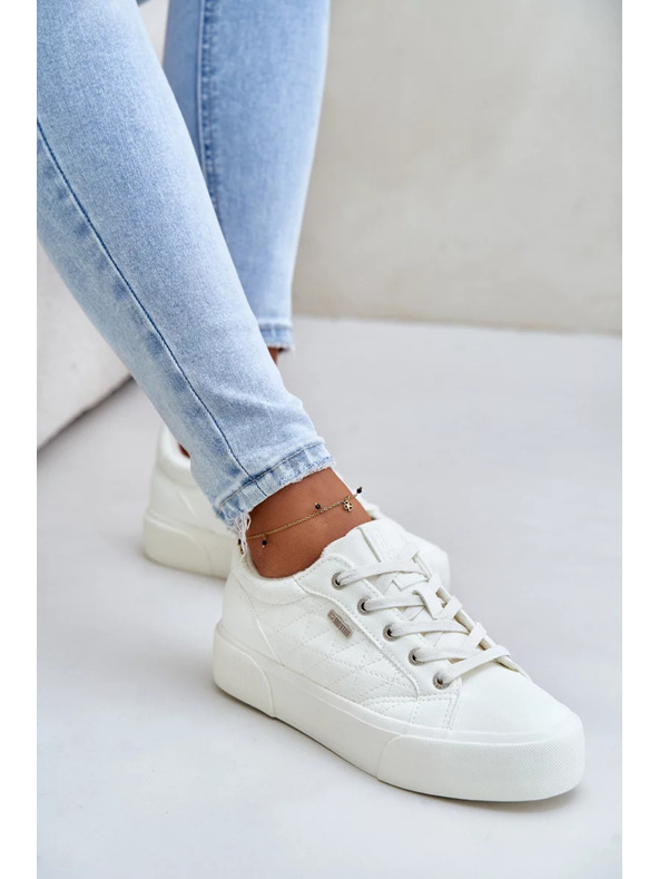 BIG STAR SHOES Ženski tenisici na platformi topli Big Star – bijeli