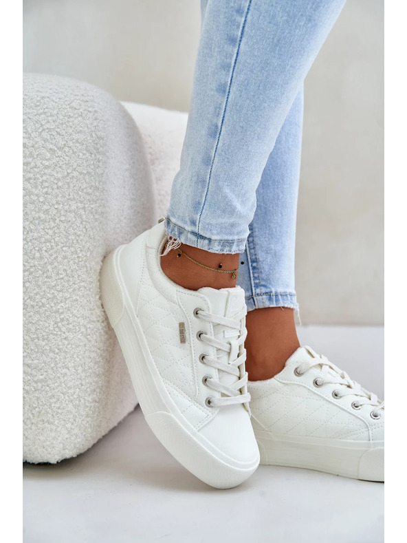 BIG STAR SHOES Ženski tenisici na platformi topli Big Star – bijeli