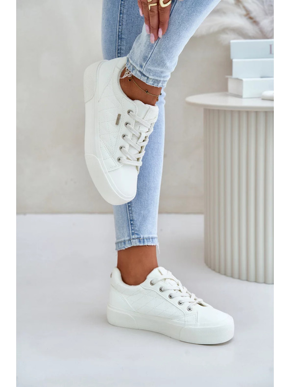 BIG STAR SHOES Ženski tenisici na platformi topli Big Star – bijeli
