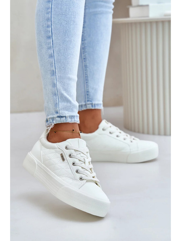 BIG STAR SHOES Ženski tenisici na platformi topli Big Star – bijeli
