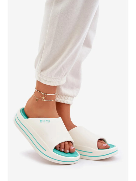 BIG STAR SHOES Ženske papuče na platformi Big Star – bijela/menta