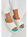 BIG STAR SHOES Ženske papuče na platformi Big Star – bijela/menta