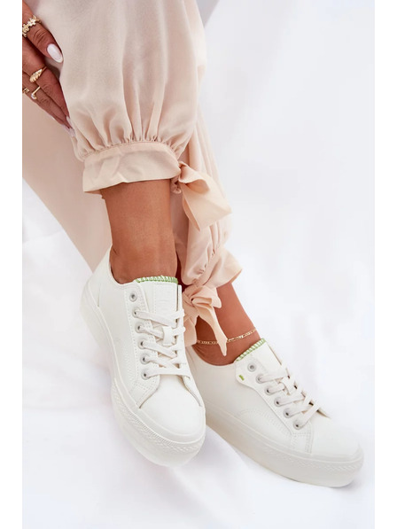 BIG STAR SHOES Ženski tenisici na platformi iz ECO kože Big Star – bijeli