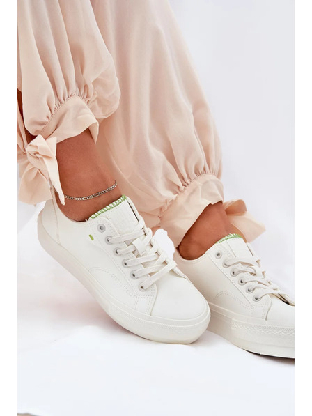 BIG STAR SHOES Ženski tenisici na platformi iz ECO kože Big Star – bijeli