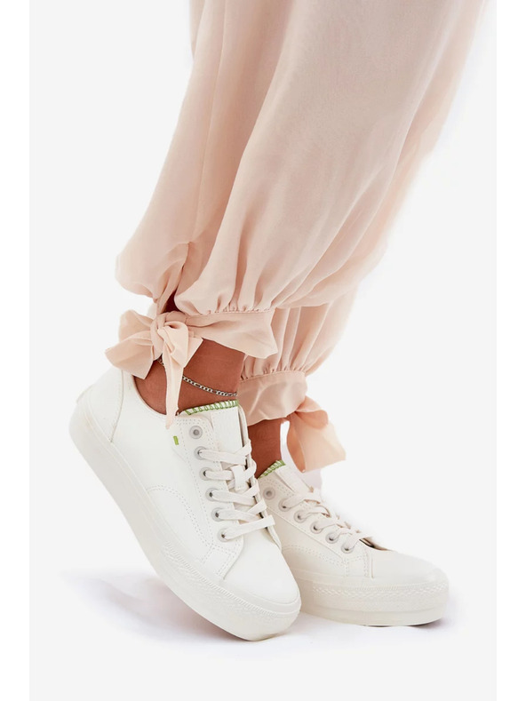 BIG STAR SHOES Ženski tenisici na platformi iz ECO kože Big Star – bijeli