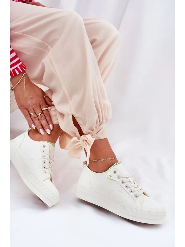 BIG STAR SHOES Ženski tenisici na platformi iz ECO kože Big Star – bijeli