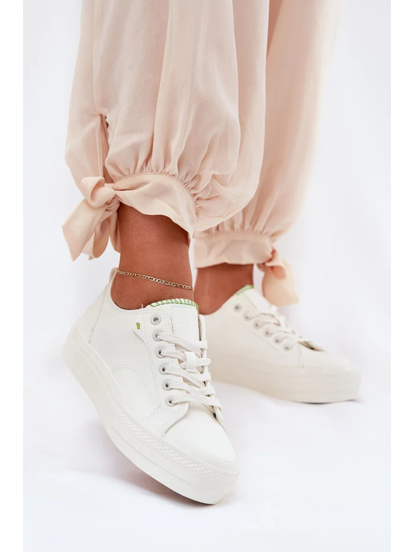 BIG STAR SHOES Ženski tenisici na platformi iz ECO kože Big Star – bijeli