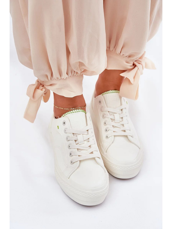 BIG STAR SHOES Ženski tenisici na platformi iz ECO kože Big Star – bijeli