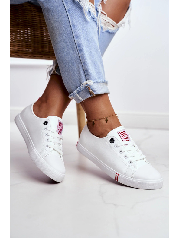 BIG STAR SHOES Ženski klasični tenisici Big Star – bijeli/crveni