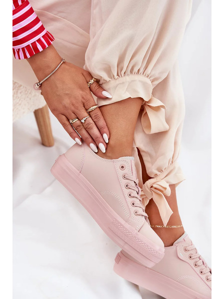 BIG STAR SHOES Ženski tenisici na platformi iz ECO kože Big Star – ružičasti