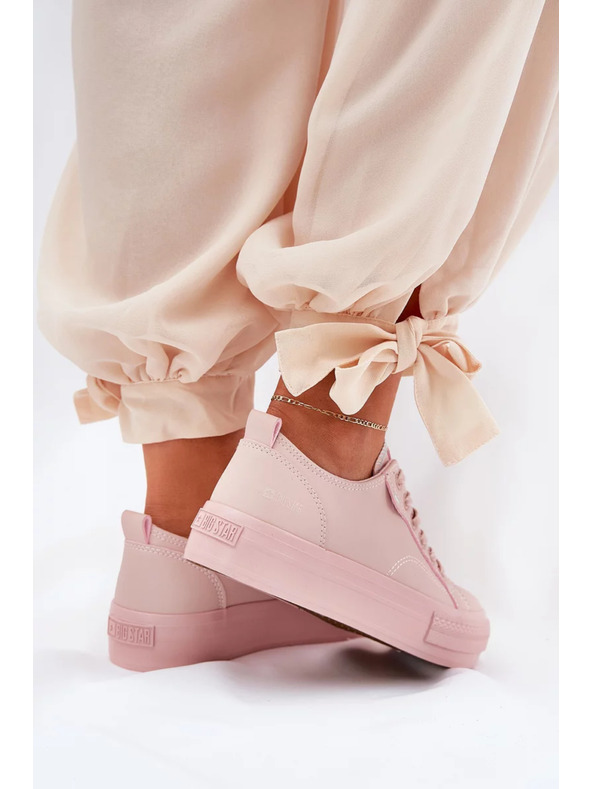 BIG STAR SHOES Ženski tenisici na platformi iz ECO kože Big Star – ružičasti