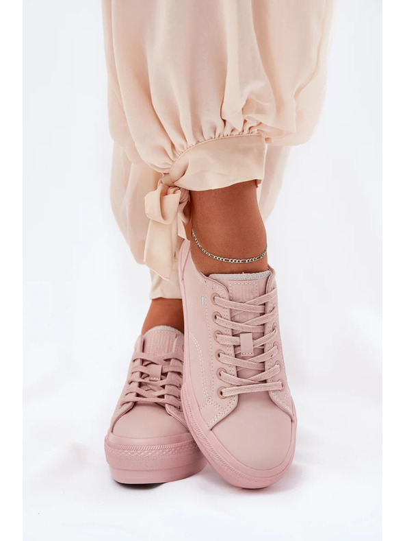 BIG STAR SHOES Ženski tenisici na platformi iz ECO kože Big Star – ružičasti