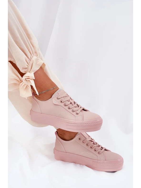 BIG STAR SHOES Ženski tenisici na platformi iz ECO kože Big Star – ružičasti