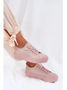 BIG STAR SHOES Ženski tenisici na platformi iz ECO kože Big Star – ružičasti