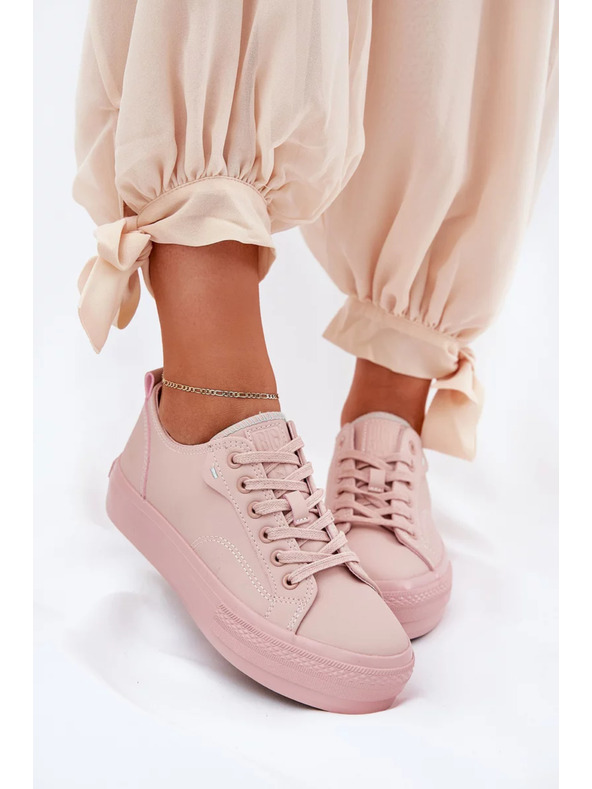 BIG STAR SHOES Ženski tenisici na platformi iz ECO kože Big Star – ružičasti