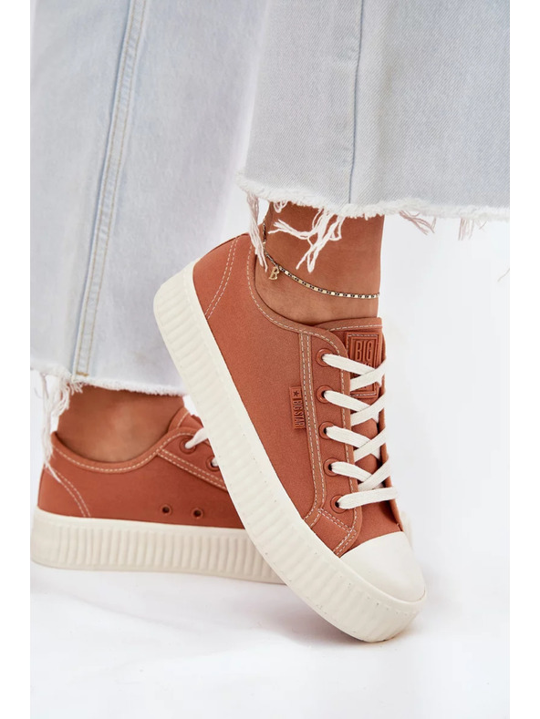 BIG STAR SHOES Ženski platneni tenisici na platformi Big Star – narančasti