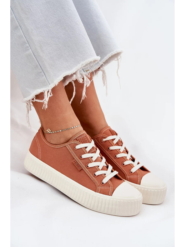 BIG STAR SHOES Ženski platneni tenisici na platformi Big Star – narančasti