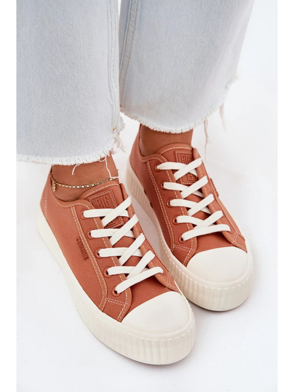 BIG STAR SHOES Ženski platneni tenisici na platformi Big Star – narančasti