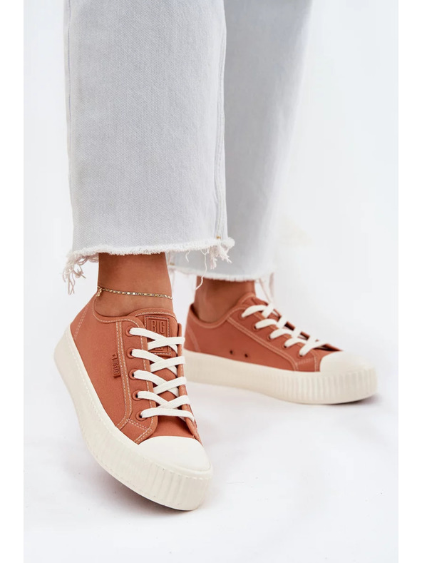 BIG STAR SHOES Ženski platneni tenisici na platformi Big Star – narančasti