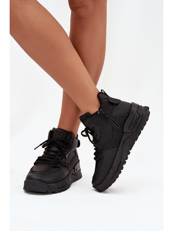 BIG STAR SHOES Ženski sportski čevlji na platformi Big Star – crni
