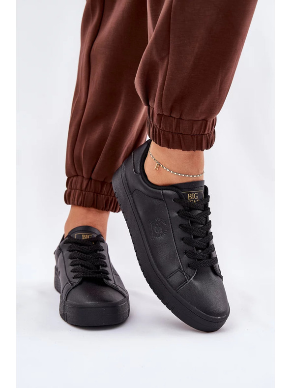 BIG STAR SHOES Ženske niske tenisice od ECO kože Big Star – crne