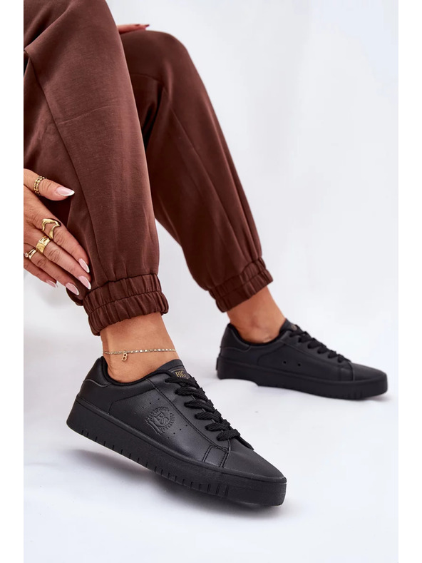 BIG STAR SHOES Ženske niske tenisice od ECO kože Big Star – crne