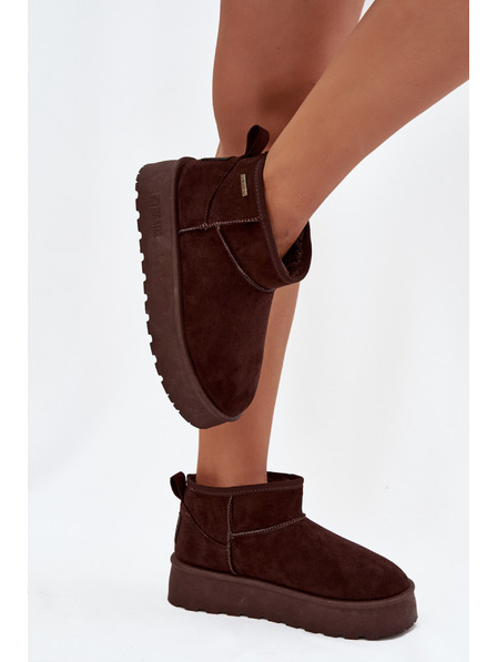 BIG STAR SHOES Ženske niske čizme za snijeg na platformi Big Star – čokoladno