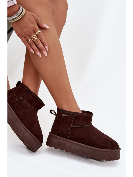 BIG STAR SHOES Ženske niske čizme za snijeg na platformi Big Star – čokoladno