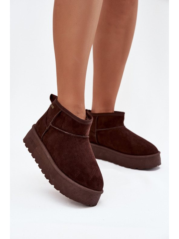 BIG STAR SHOES Ženske niske čizme za snijeg na platformi Big Star – čokoladno
