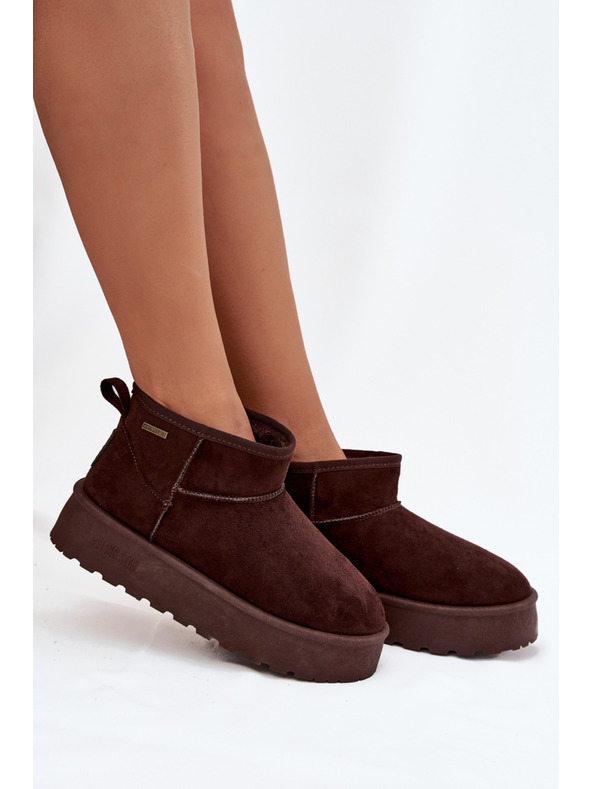 BIG STAR SHOES Ženske niske čizme za snijeg na platformi Big Star – čokoladno