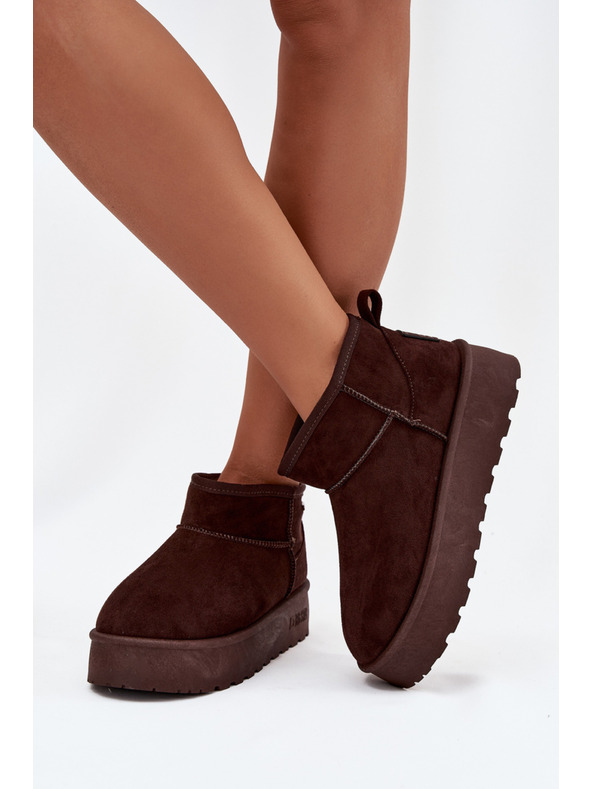 BIG STAR SHOES Ženske niske čizme za snijeg na platformi Big Star – čokoladno