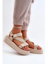 BIG STAR SHOES Ženske sandale na platformi Big Star - bež
