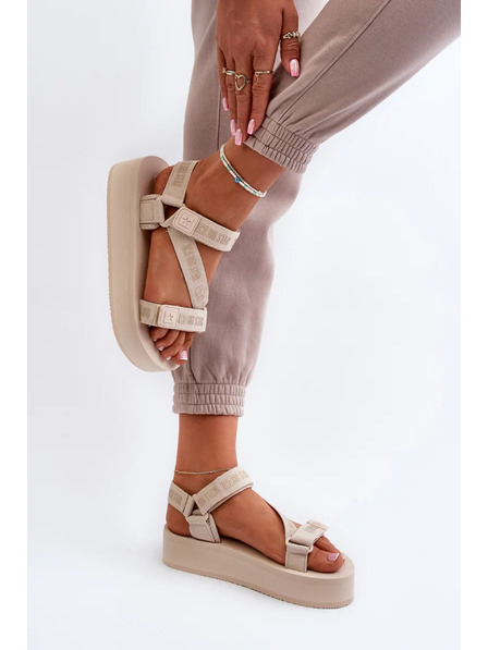 BIG STAR SHOES Ženske sandale na platformi Big Star - bež