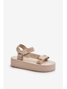 BIG STAR SHOES Ženske sandale na platformi Big Star - bež