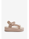 BIG STAR SHOES Ženske sandale na platformi Big Star - bež