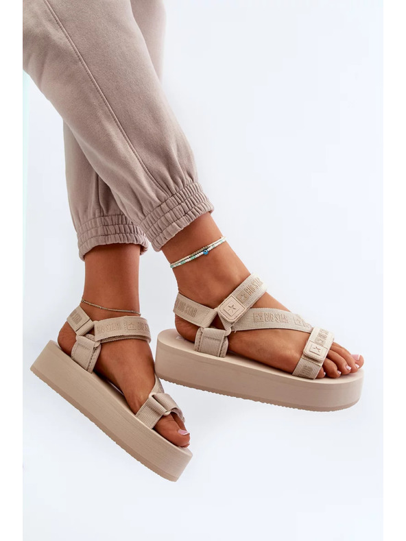 BIG STAR SHOES Ženske sandale na platformi Big Star - bež