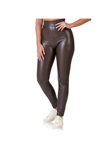 Bellinda RELAX & GO LEATHEROPTIC LEGGINGS - Zenske legice kožnog izgleda - tamno smeđa
