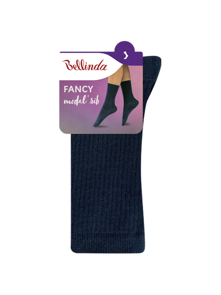 Bellinda FANCY RIB MODAL SOCKS - Ženske modal čarape - plava
